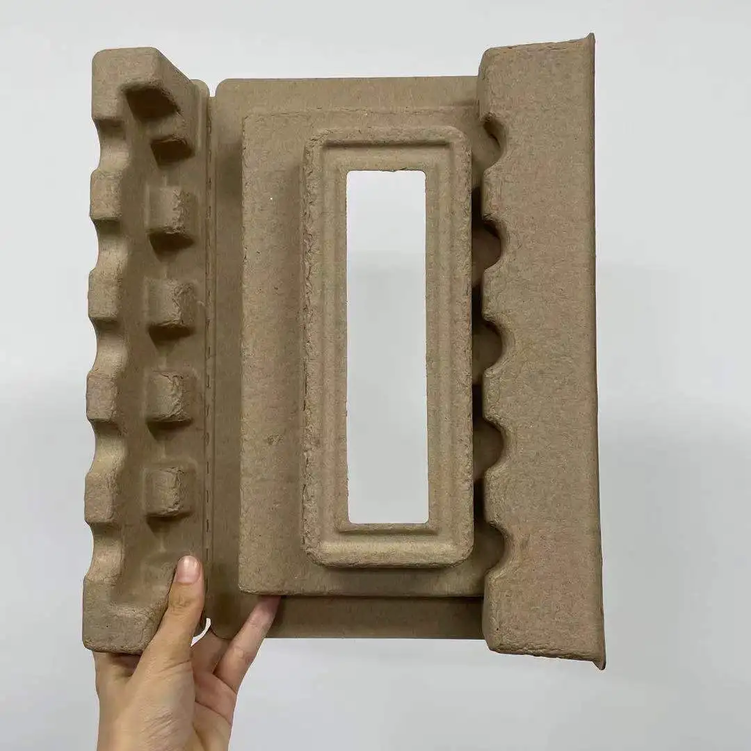 Pulp molded packaging box  paper insert tray for electronics biodegradable paper packaging