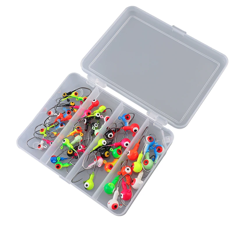 Palmer 51pcs 0.8g 1.75g 3.5g 5g fishing hook set crappie jig heads hooks fishing lead jighead saltwater jig worm hooks