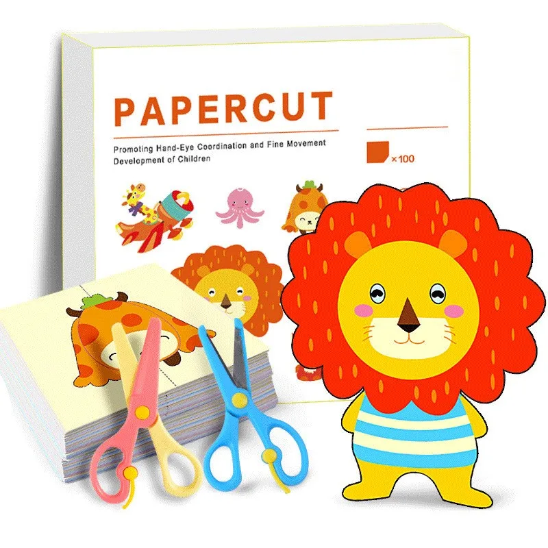 Kids Toys Educational Handmade Diy Scissors Books Scissors Skills Activities Paper Cutting Book Children Scissors Crafts Kit