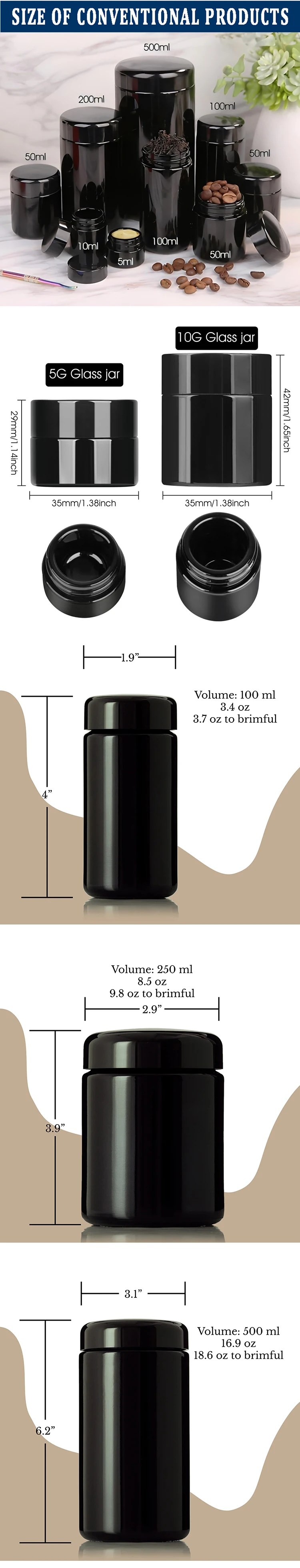 High End 10Ml 15Ml 30Ml 50Ml 100Ml 200Ml Essential Oil Glass Bottles Luxury UV Black Violet Essence Liquid Glass Dropper Bottle