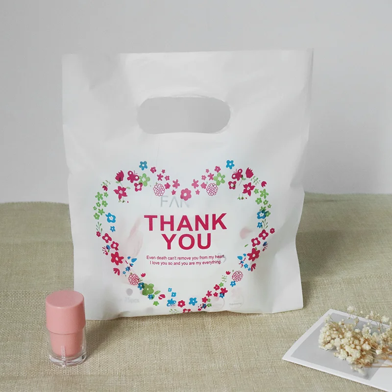 Designed Printing Clothes Plastic thank you Shopping Bags Custom Logo Die Cut Plastic Bag Plastic Shopping Bag With Handle