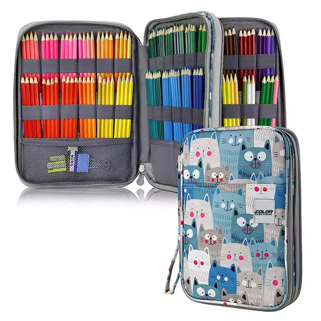 Cute Animal Printing Pencil Case Bag Pencil Case Student Pen Case with Multi  Pen Pockets for Girls Boys Teens