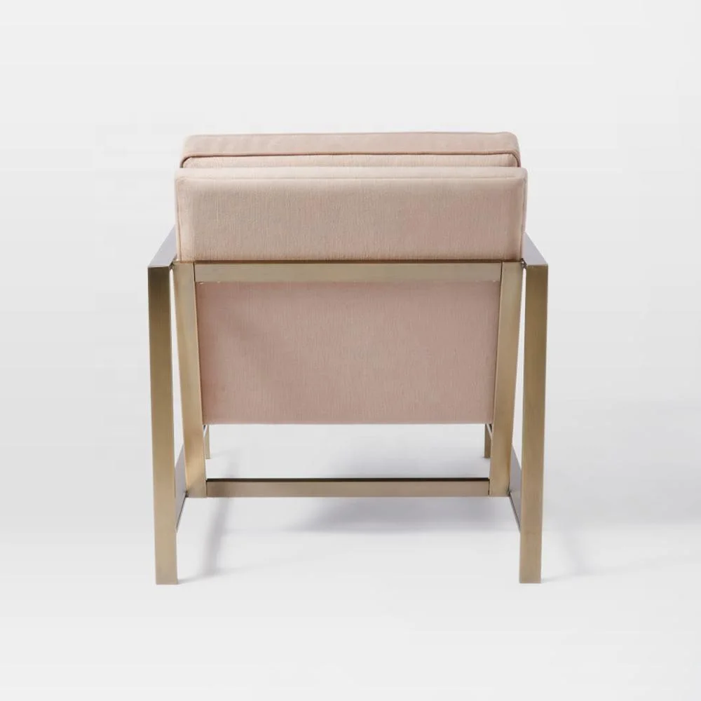 Metal dinning lounge sofa set modern living room home furniture with fabric upholstered cafe armchair for wholesale