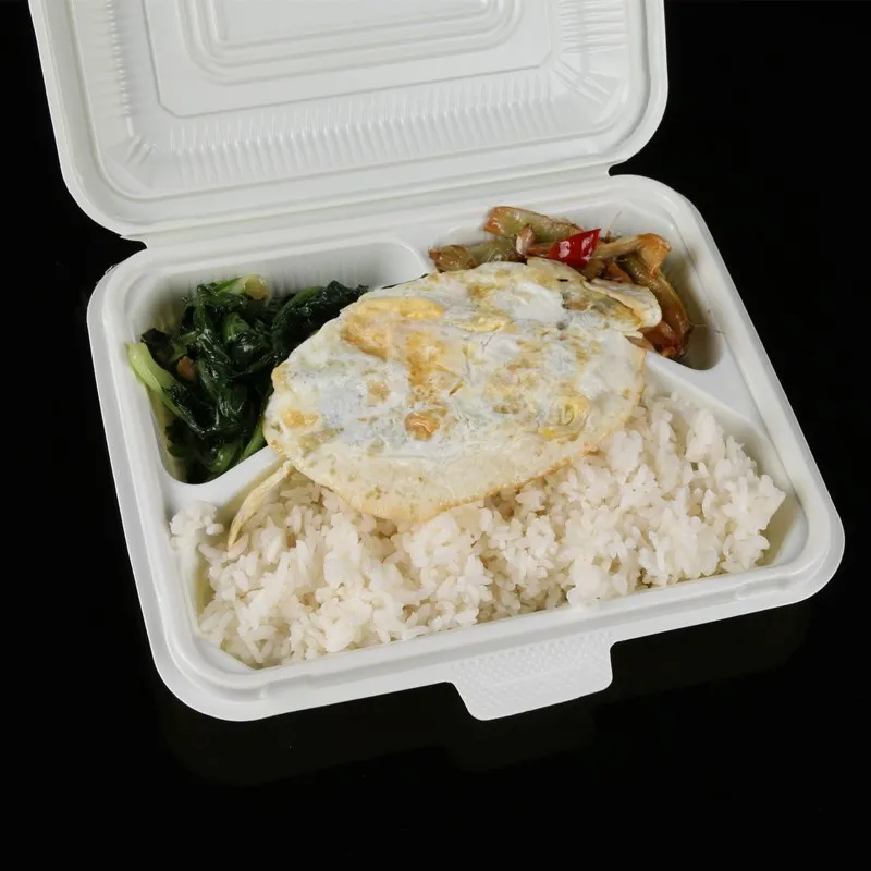 plastic boxes food disposable 3 compartment clamshell take away food containers