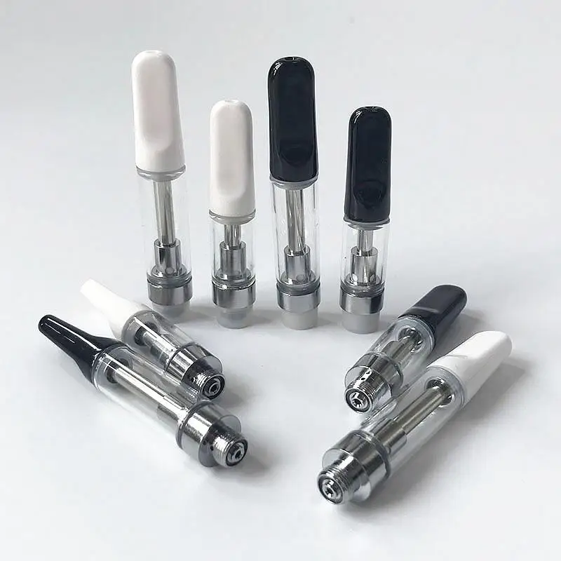 
Hot sale TH205 Ceramic Coil eCig Cartridge 0.8ml 0.5ml 1ml CBD Oil Refillable Vape Pen Gold Dabwood Tip Choice 