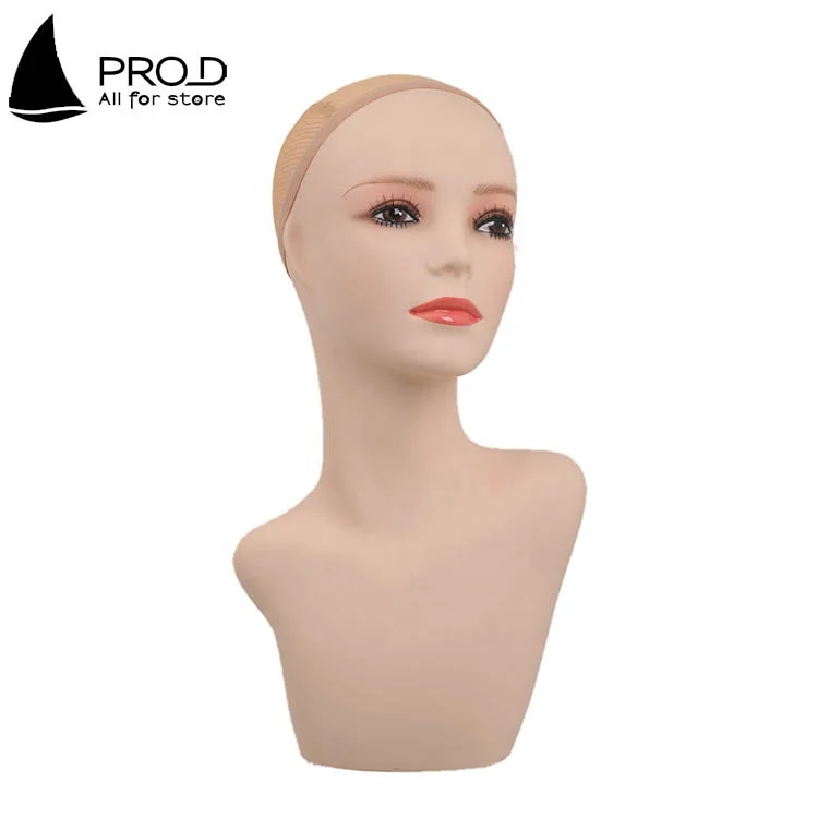 Window Display New Style Single Shoulder White Mannequin Head For Wig Display