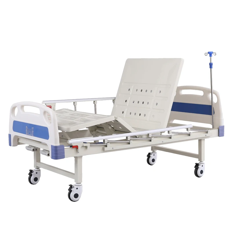 Hot selling ABS head board manual two crank hospital bed for clinic and hospital