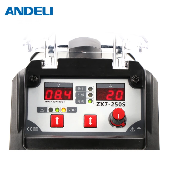 ANDELI 220V MMA smart portable single phase spot welding arc welding machine ARC-250T  low voltage inverter welding machine