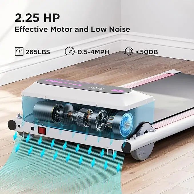 Under Desk Treadmill, Walking Pad Treadmill fitness home gym Electric Small Treadmills Compact  Machine PINK