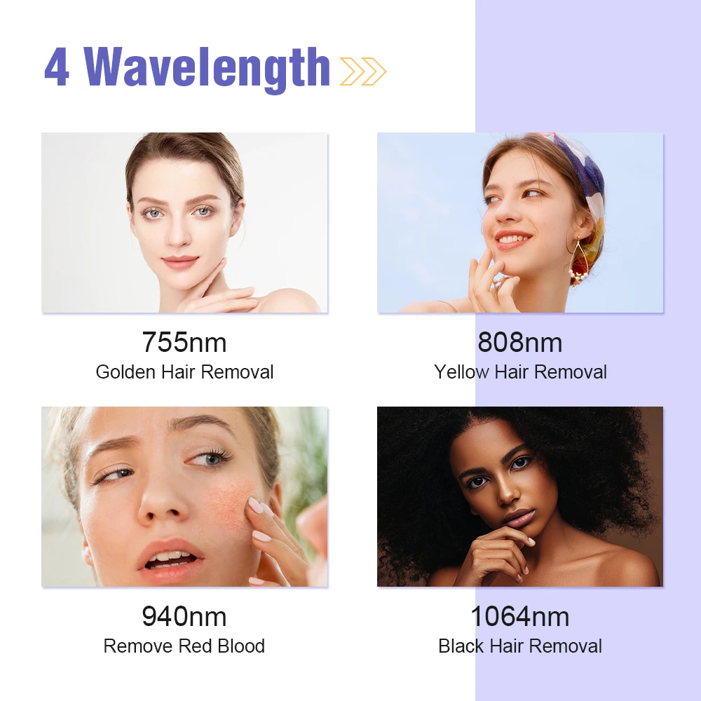 2024 1600w Ai intelligent skin analysisl Laser 808 Diode Laser 4 Waves 755nm 808nm 940nm 1064nm Diode Laser Hair Removal Machine