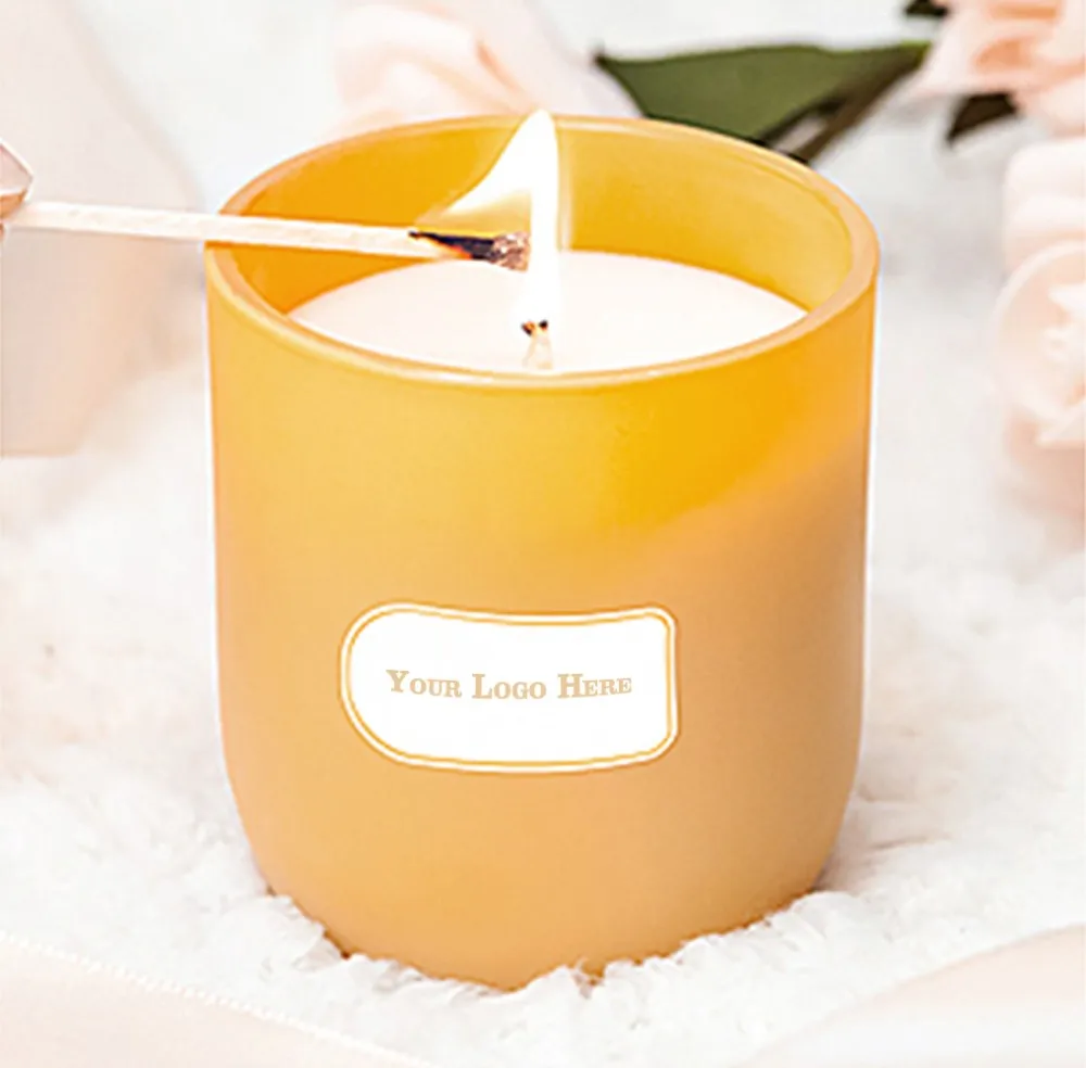 amazon Hot Sell Frosted Glass Jar Soy Wax Scented Candles For Wedding Holiday Home Decoration