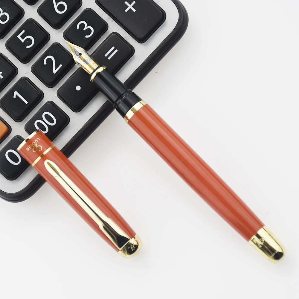 chinese products Wholesale High quality orange elegant import steel Fountain pen ink cartridge brand pen