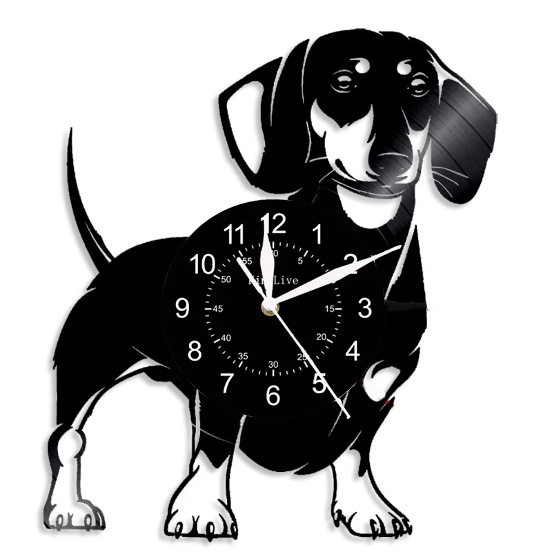 Reloj de Pared con Registro Vinilo Perro животных Decorativo