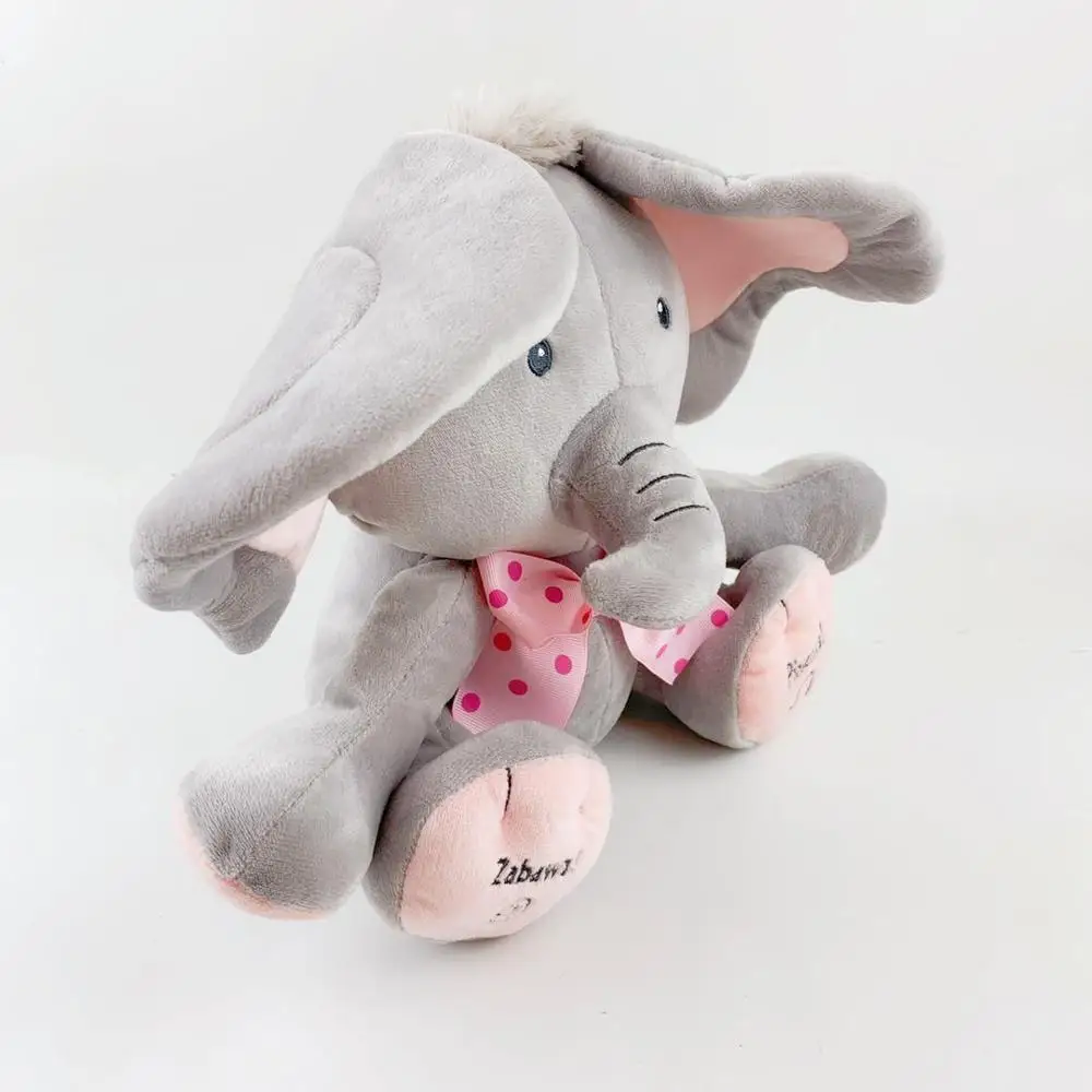 2022 play with me stuffed animal big ear grey elephant moving ears electric elephant plush