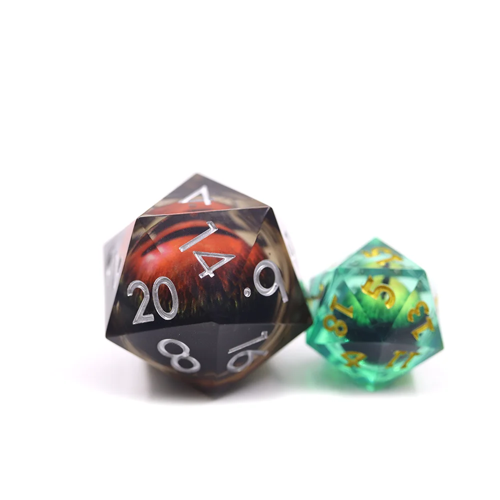 Черный движущийся кости Dragon Eye DND D20 33 мм, Крупногабаритные полигедральные одиночные кости