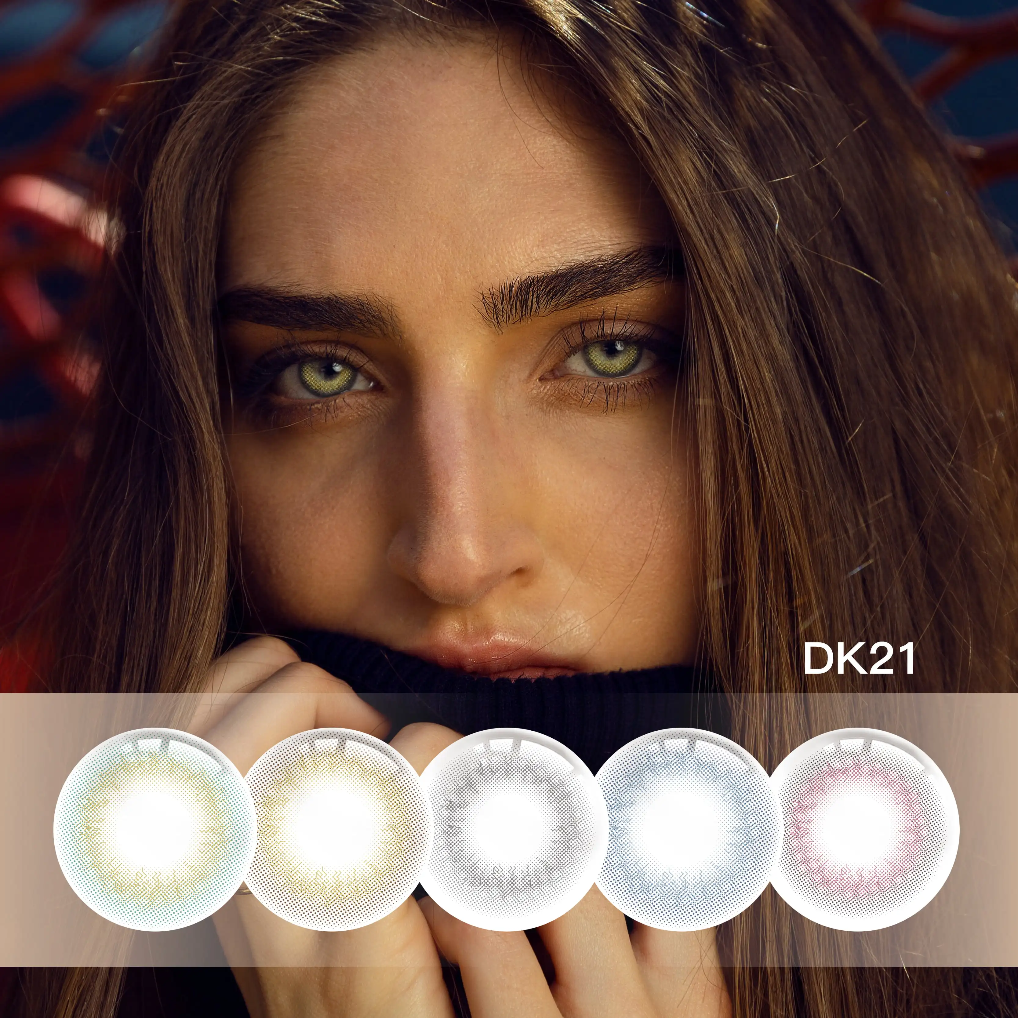 DK21 Brown Green Color Lens Hot Selling Color Contact Lens Wholesale Price Monthly Contact New Arrival