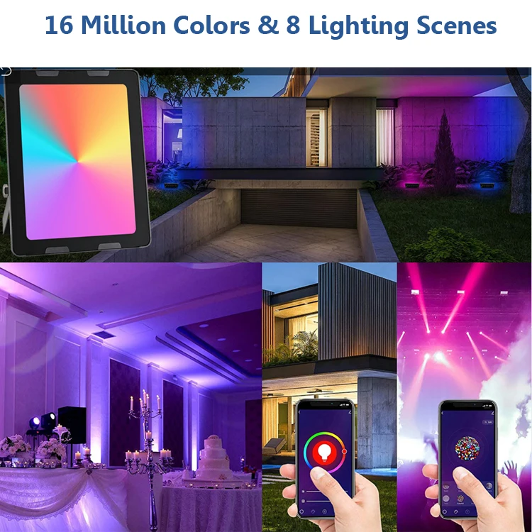 hot selling oem factory smart color changing wifi control 50w 50 watt rgbw rgb dmx ip65 outdoor led flood light