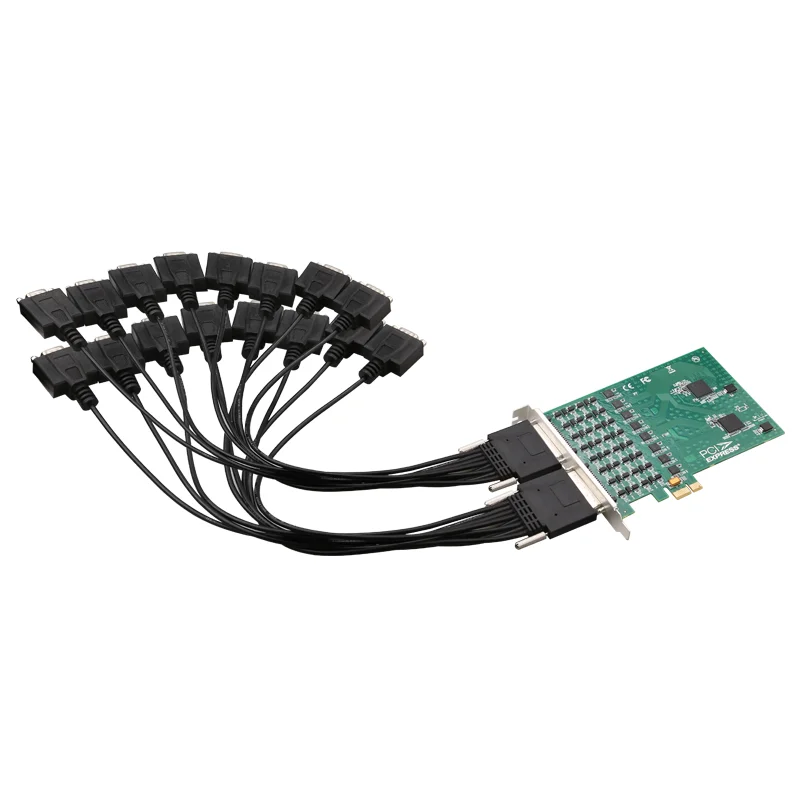 High-Speed 16 DB9 RS232 Port PCI Express Serial Controller Card  PCIe Serial Adapter up to 921.60kbps Support RS422 / RS485