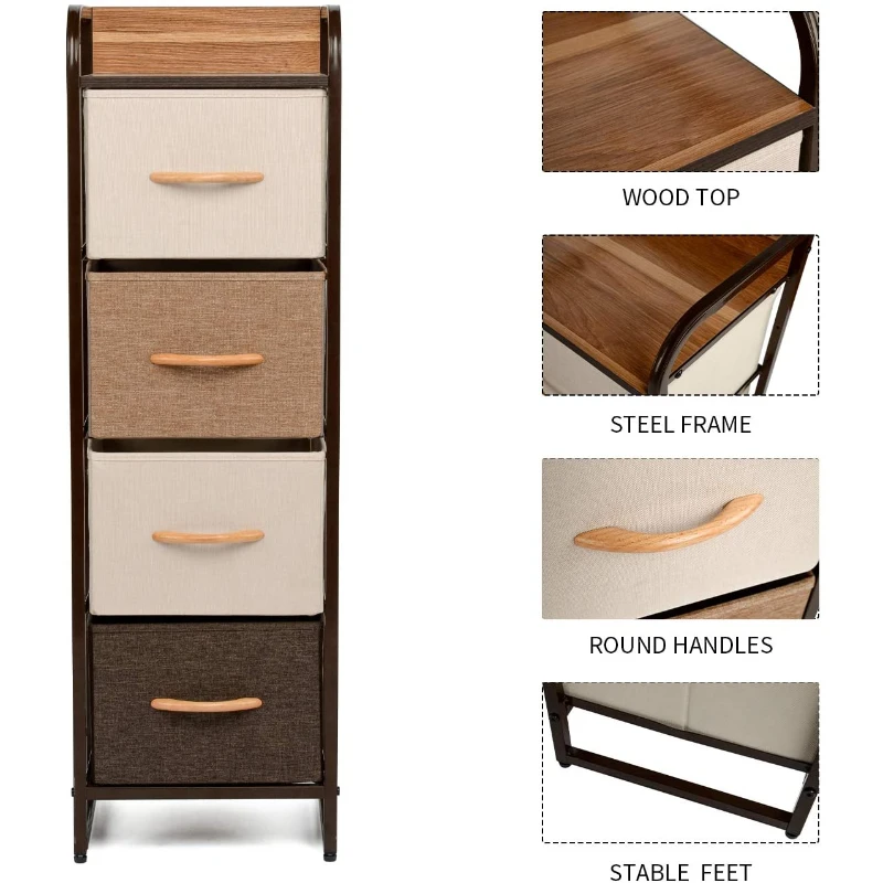 Factory Hot Selling Folding Stylish Smart Fabric Storage Drawer Foldable Dresser Storage Tower