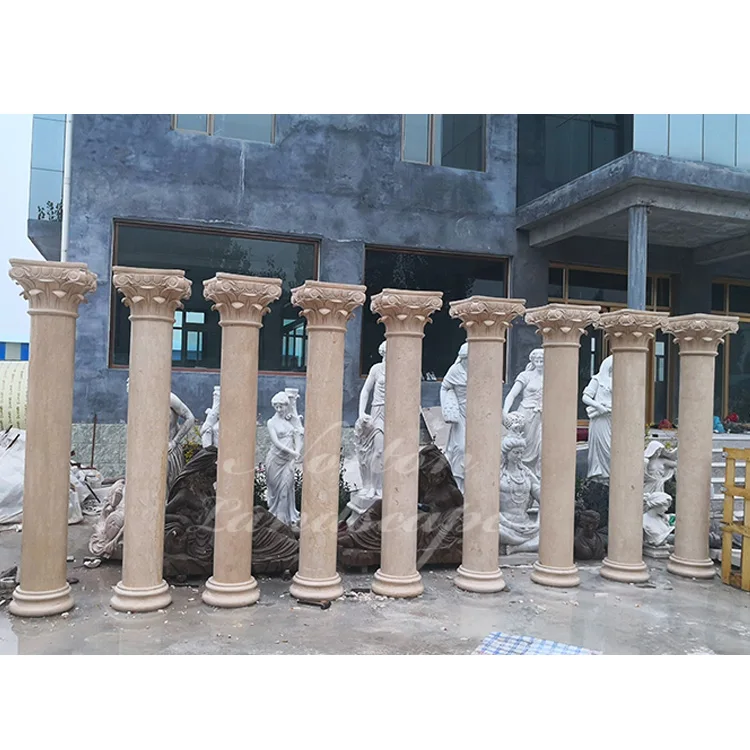 Factory Wholesale Modern Garden Decorative Cast Stone Marble Pillar Granite Prices
