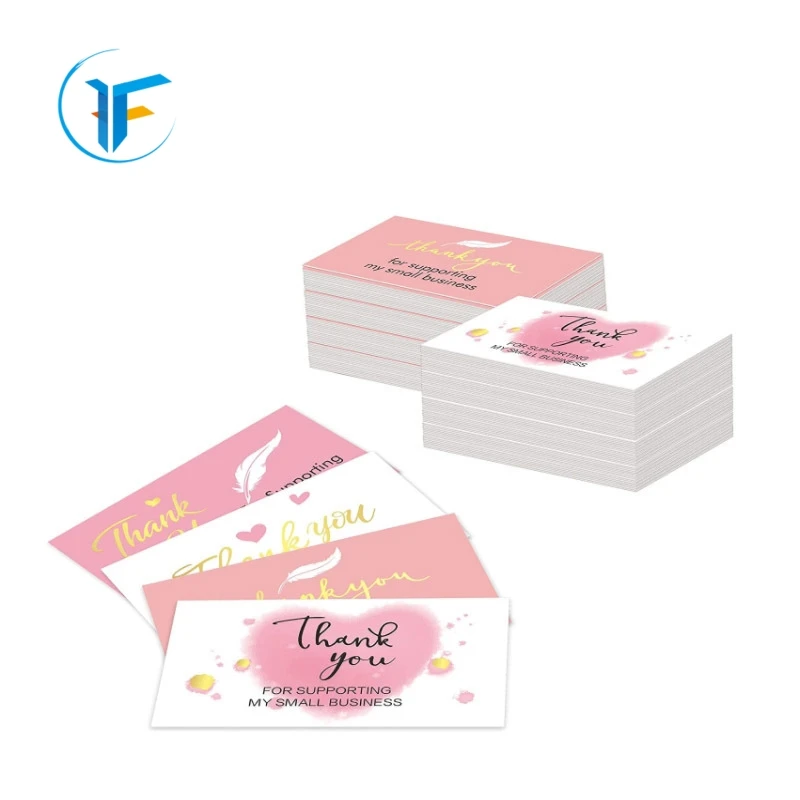 Hot Stamp Pink Colour Thank You Birthday Happy Greeting Cards