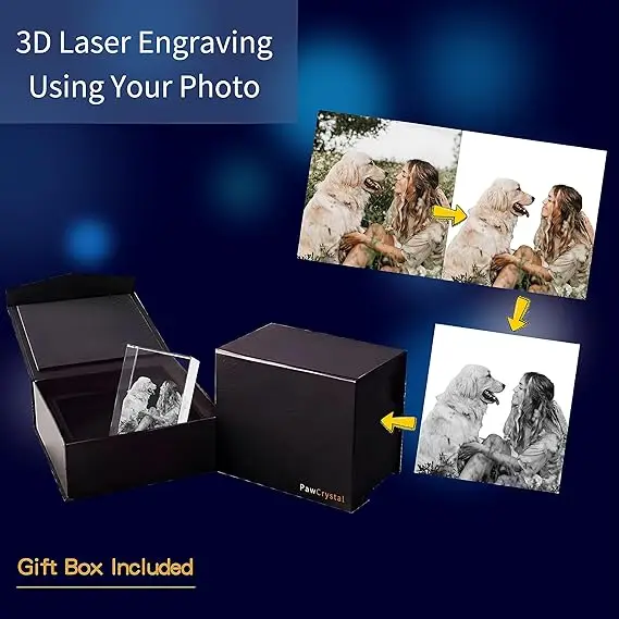 3D innovation Crystal Keychain Photo - Lighted Custom Crystal Picture Etched Key Chain