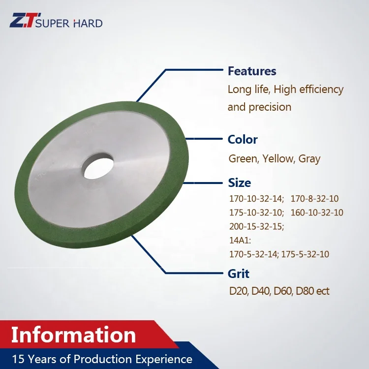 Ceramic bond diamond bruting wheel 1A1 flat grinding wheels