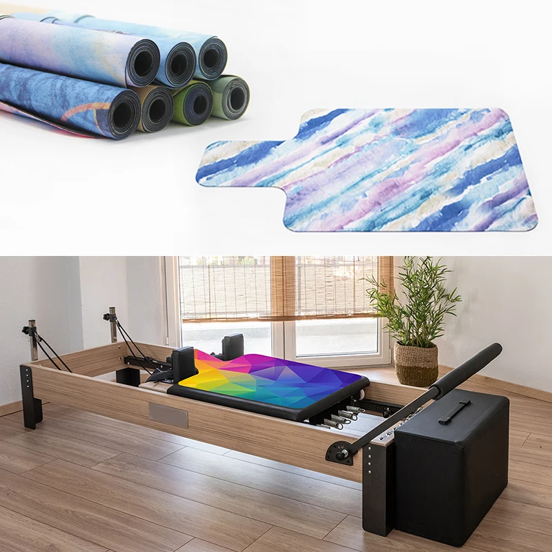 2021 Custom Non Slip Pilates Core Reformer Equipment Cover Eco Friendly Suede Rubber Pilates Hygiene Reformer Mat For Reformer