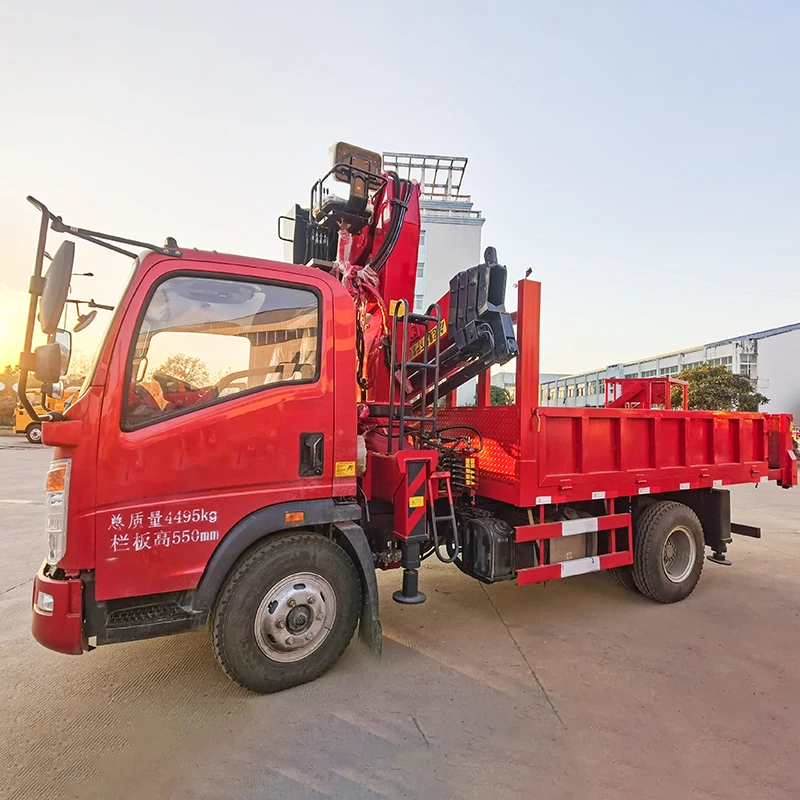 Liftsun 5 Ton Knuckle Boom crane On Truck Telescopic Folding Boom Truck Mounted Crane Hydraulic Truck-Mounted Crane For Sale
