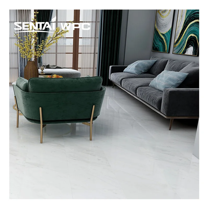 Ceramic Look Stone Plastic Composite Spc Click Vinyl Plank Flooring For Commercial Kitchen Wall Tiles