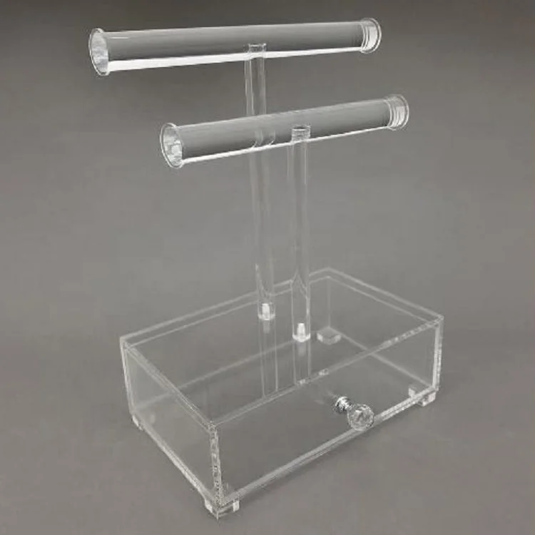 Modern Acrylic Bracelet Holder with 2 T Bars