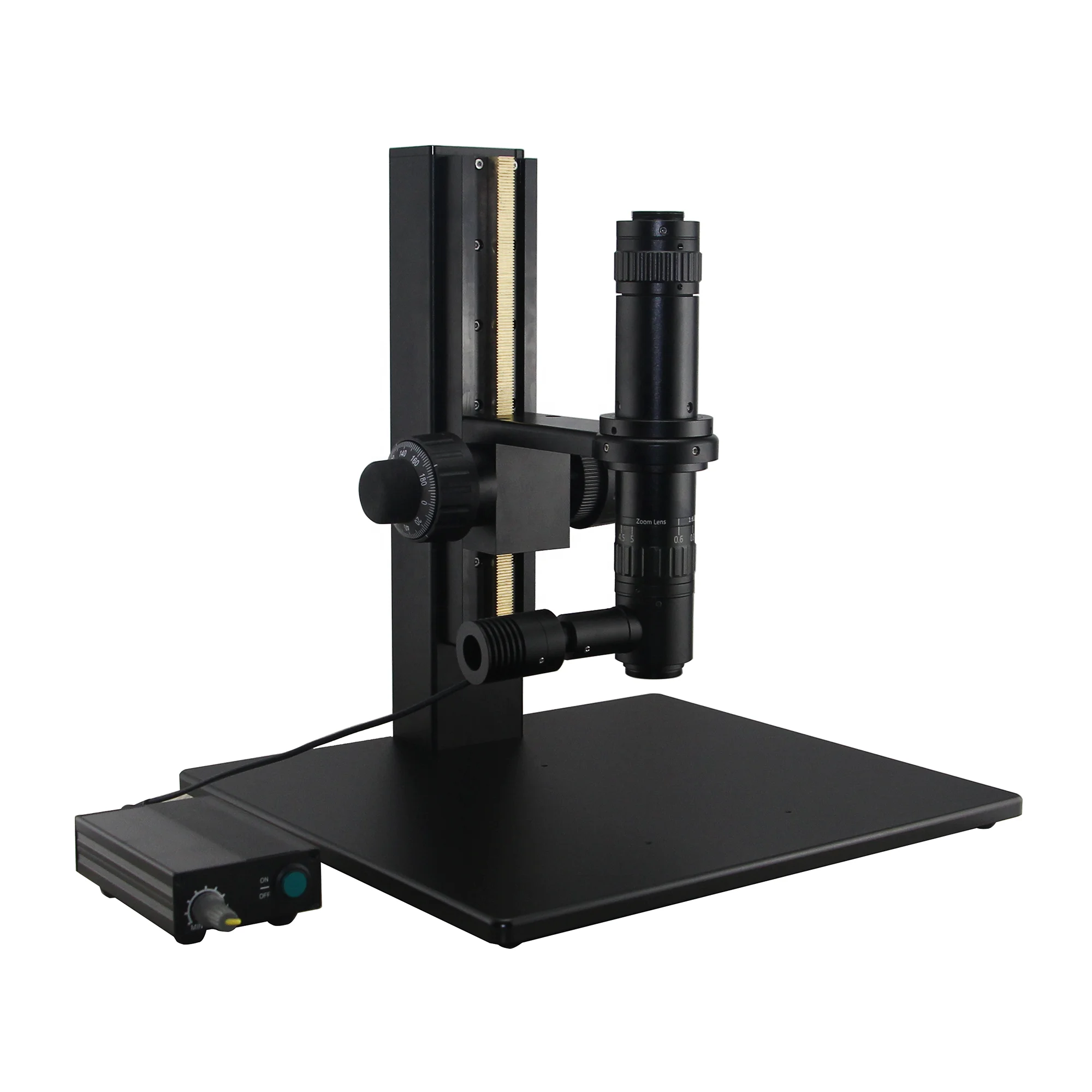 zoom magnification C mount monocular industrial inspection video microscope