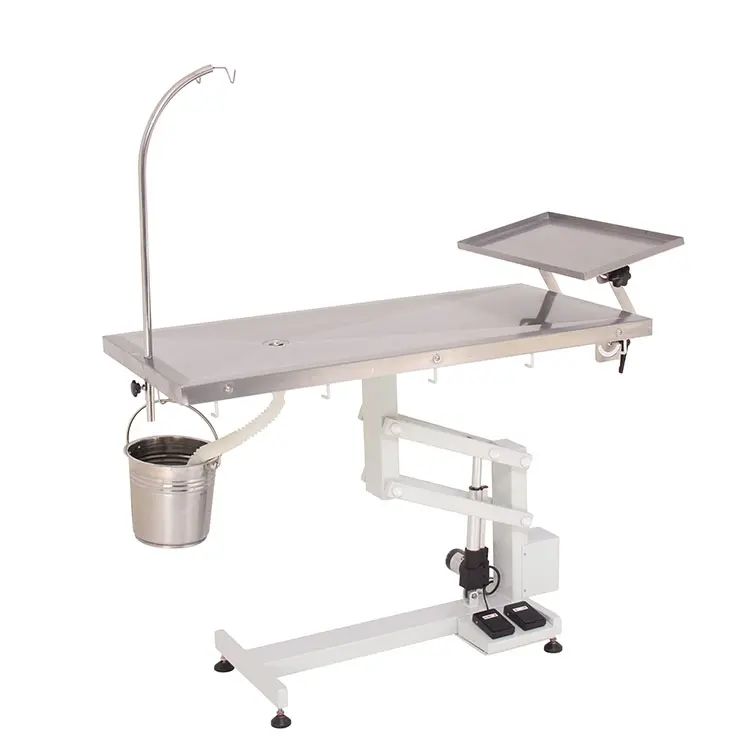 Veterinary Instrument Surgical Bed Tabletop Electric Veterinary Operating Table Medical with IV Pole