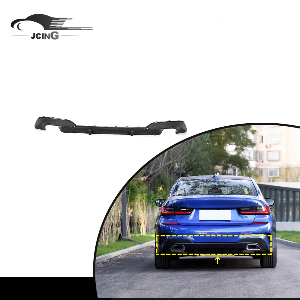G20 Carbon Fiber Car Rear Bumper Diffuser Lip Rear diffuser universal for BMW 3 Series G20 330i M Sport Sedan 4-Door 2020