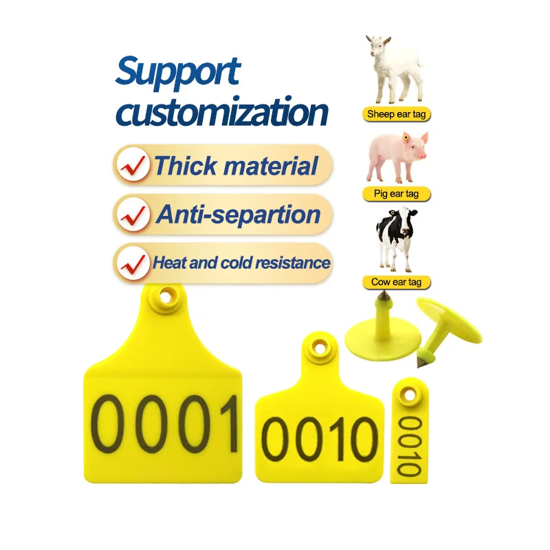 JCET  Factory price Plastic TPU Ear Mark Identification Mark Card Laser Numbered sheep/cattle ear Mark