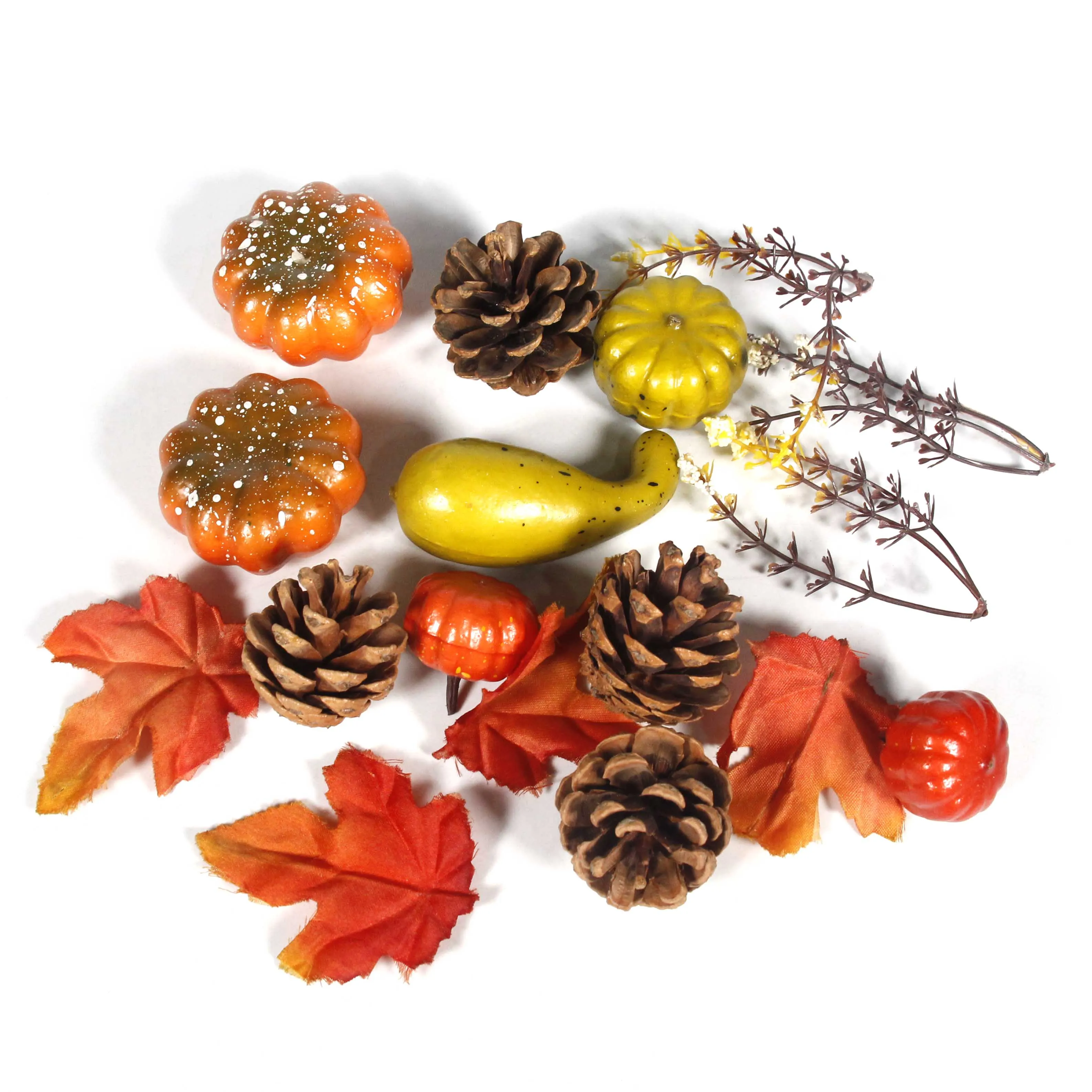 Hot-selling Artificial Plant Pineal Cone Pumpkin  Maple Leaf Wall Decoration Fall Ornaments Autumn Decorative Harvest Branches