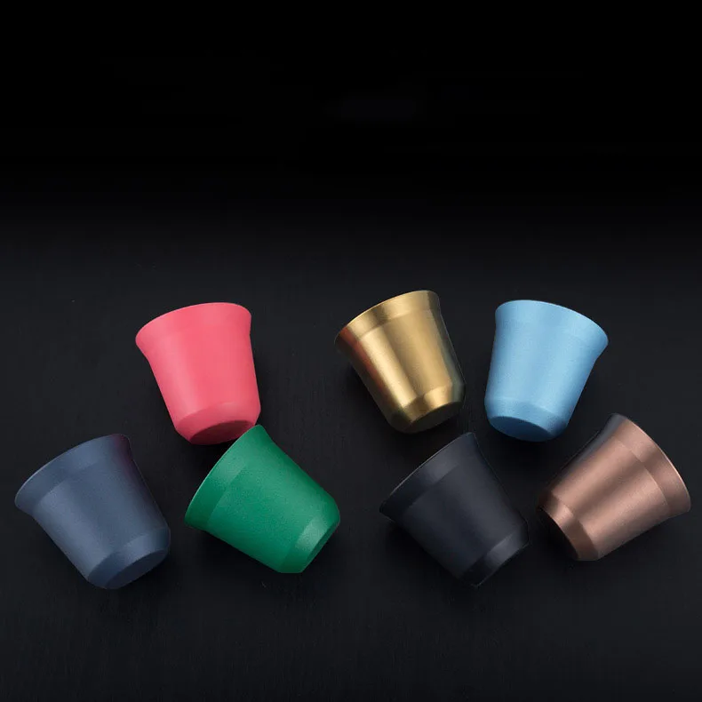 Hot sell 80ml 160ml coffee cup 304 stainless steel double coffee cup heat insulation gift customization