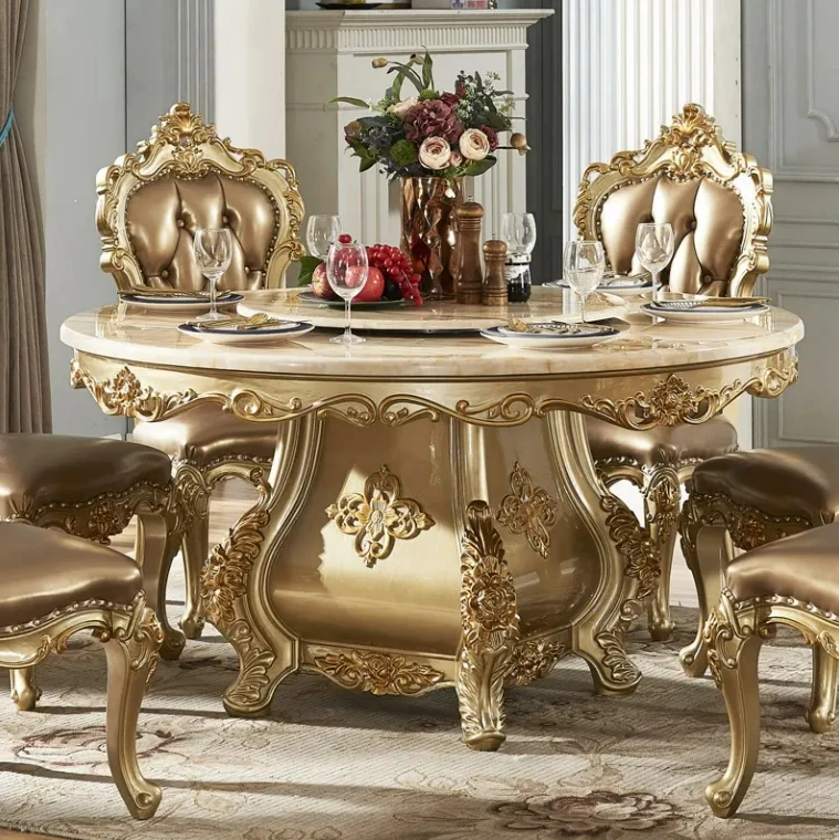 Good Quality Classic Style Marble Top Dining Table Designs Luxury Dining Table