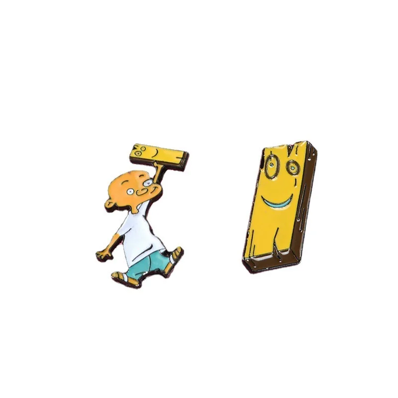 90s Custom Jonny Plank Cartoon Character Enamel Pin Brooch Hard Enamel Technique Fairy Logo Wholesale Childhood Cartoons Jewelry