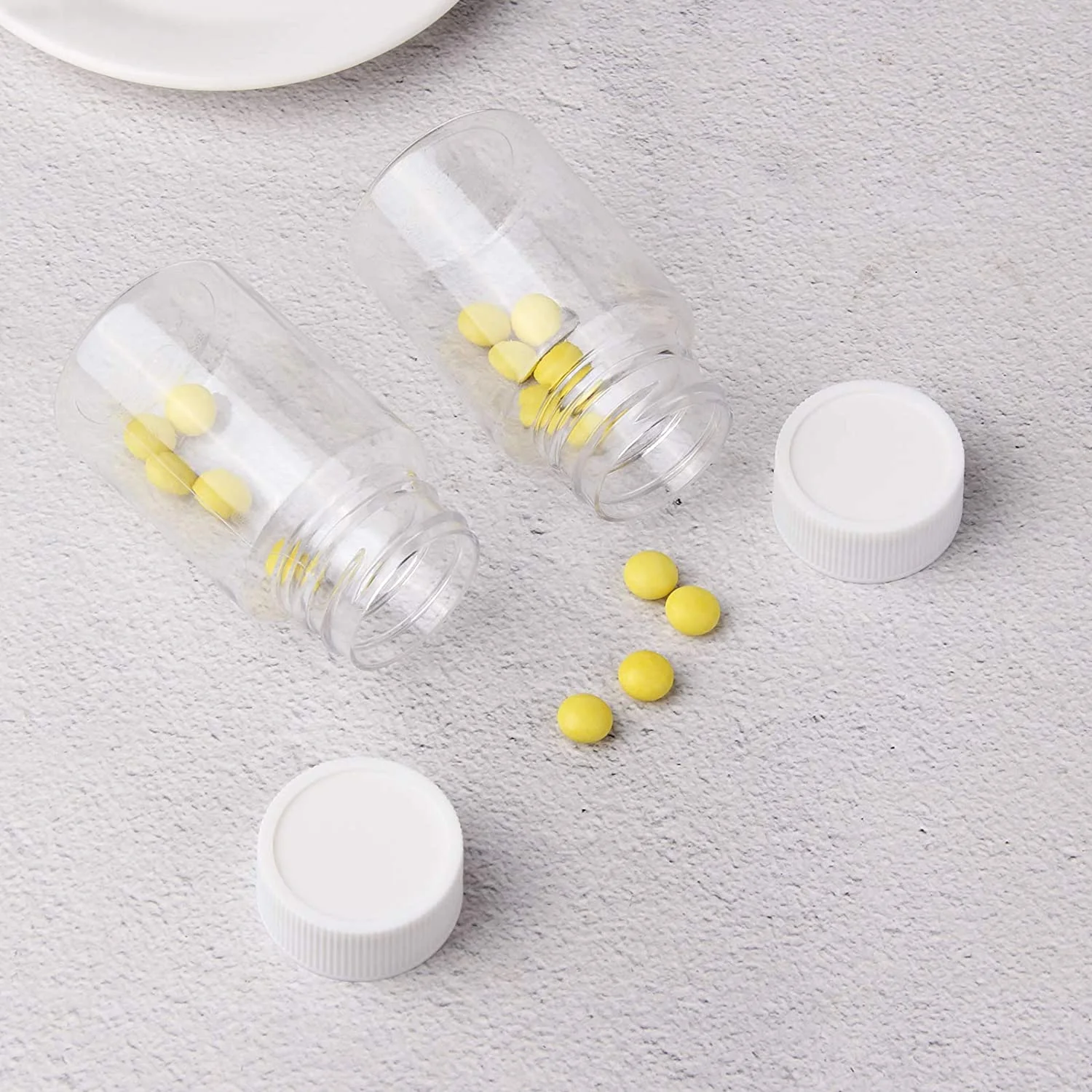 Empty plastic PET 30ml liquid medicine containers chemical solid powder pill bottle with screw cap