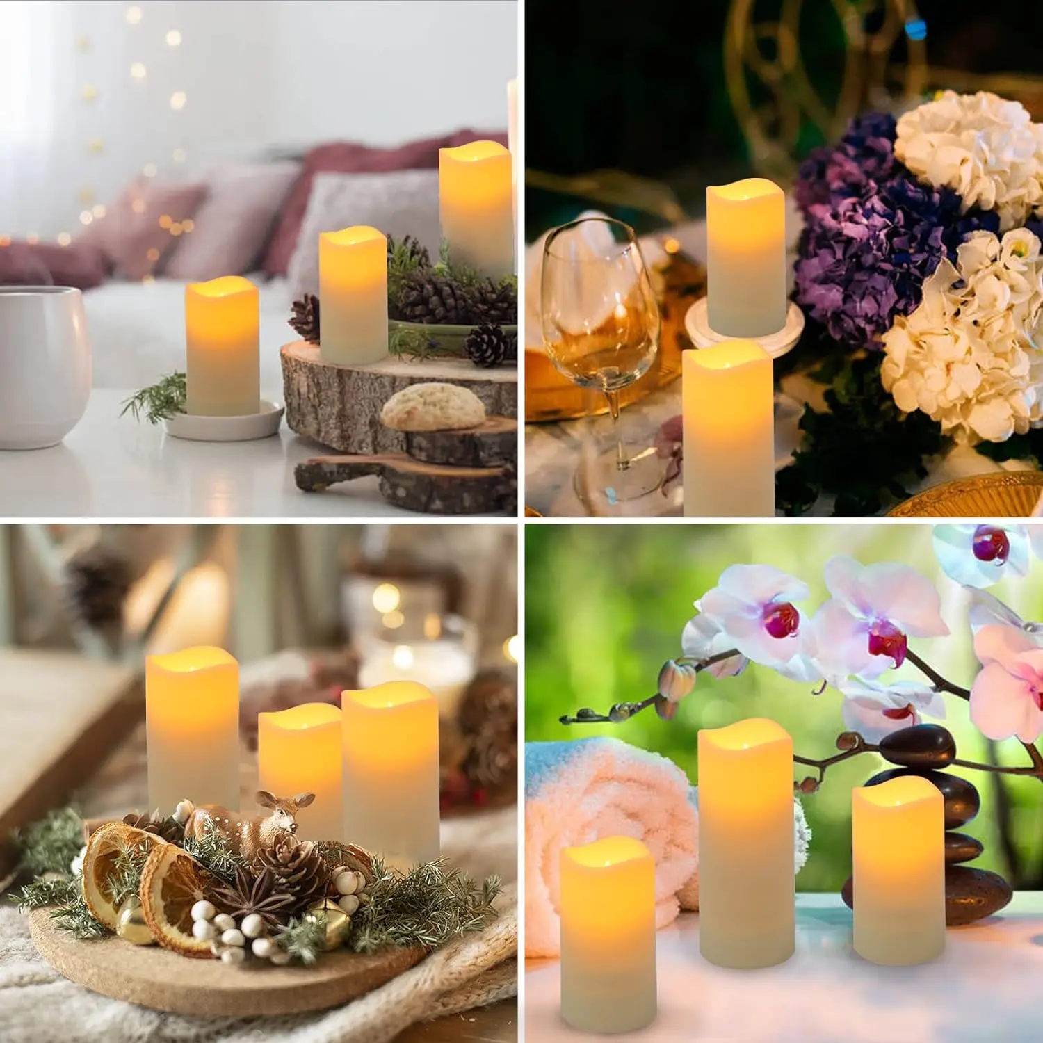 Remote control rechargeable LED electronic candle light creative light sense romantic LED candles