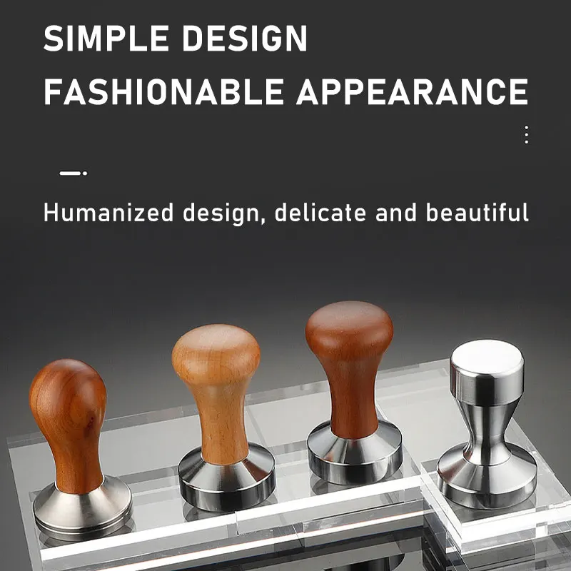 DEWEISI coffee accessories wood handle 51mm stainless steel coffee tampers