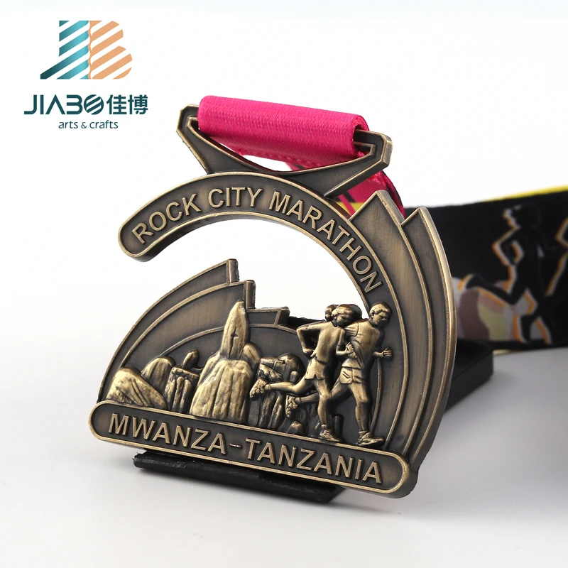 Jiabo, производитель Танзании, металлический недорогой спортивный медальон с 3d логотипом на заказ, спортивный медальон, марафон