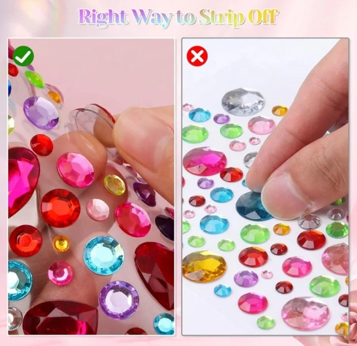 ester festival self adhesive gems sticker Crystal Rhinestone Stickers for hand body face