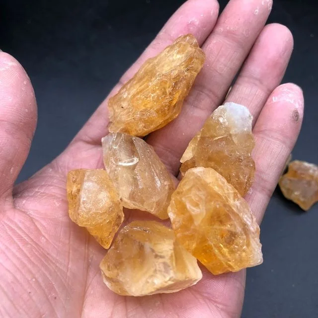 Wholesale raw natural citrine crystal gravel rough citrine tumbled stone
