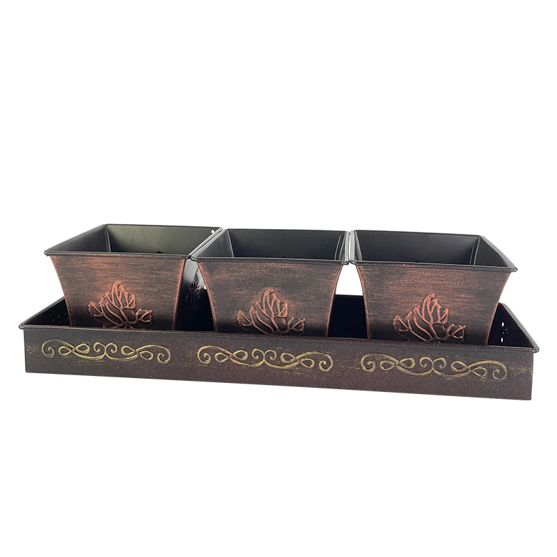 Garden Decorative Galvanized Planter Flower Pot Indoor Decorative Unique Plant Pots Plant In Pot For Indoor Outdoor Decoration