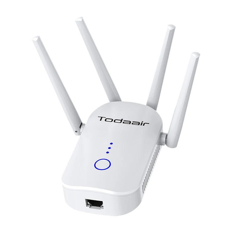 Factory price dual band 2.4G 5G 1200Mbps indoor tuya WiFi repeater AP with 4 antenna for WiFi booster