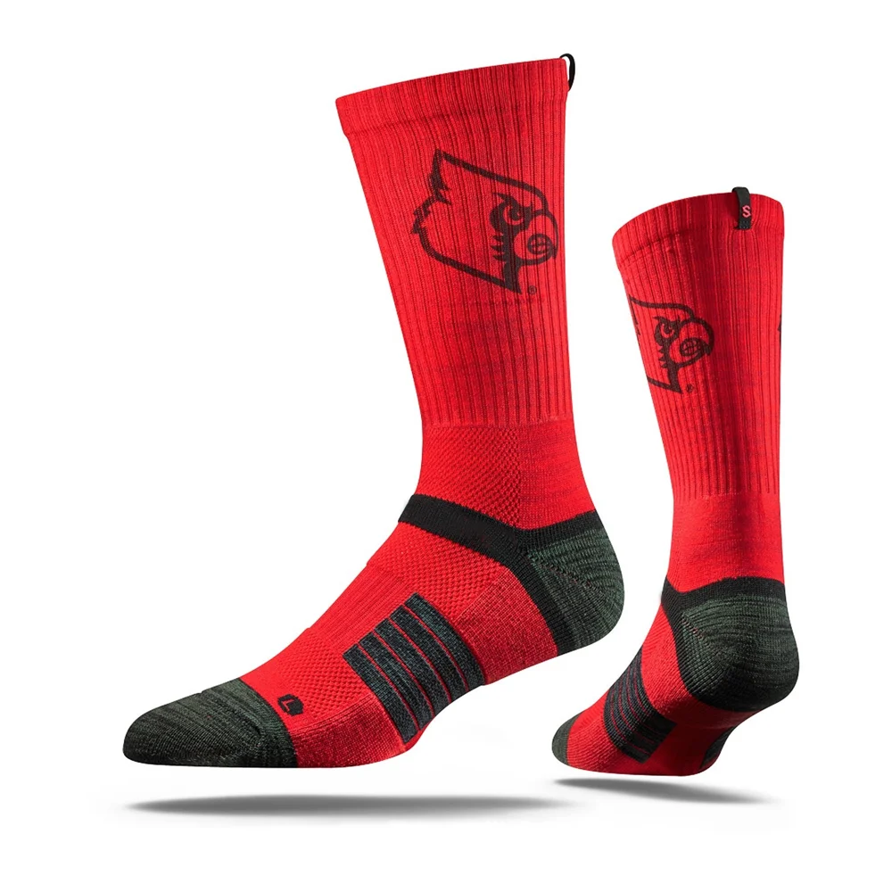 AJ 19427 Custom Logo Mens Designer Red Performance Elite Jacquard Basketball Knitted Socks