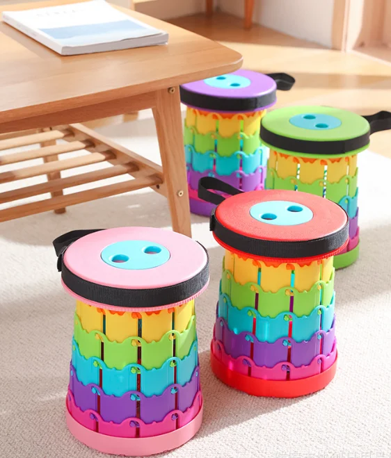 Открытый пластиковый складной Выдвижной регулируемый телескопический табурет для кемпинга рыбалки