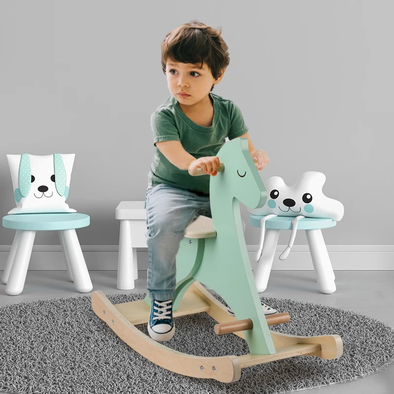 Hot selling Wooden baby gift riding horse toy for kids 12m+ wooden rocking horse